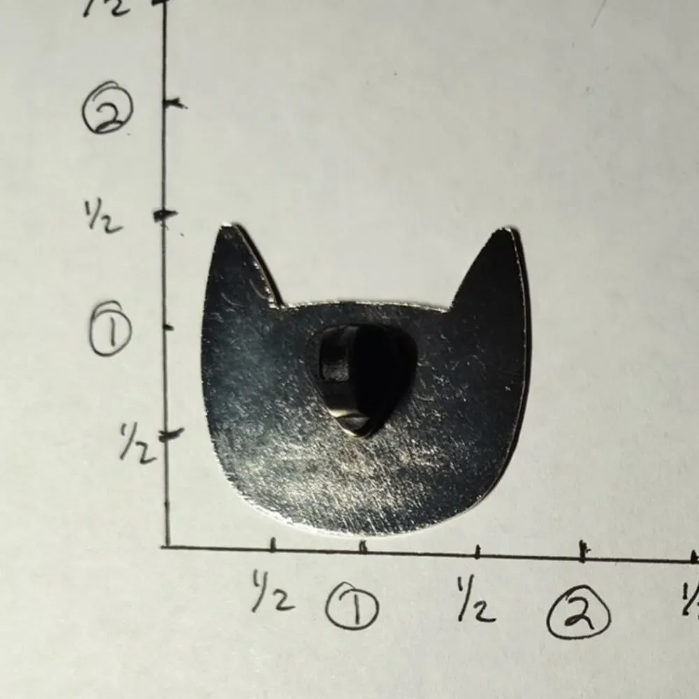 Cute Large Black Cat Face Pin Kitty Lapel Hat Brooch